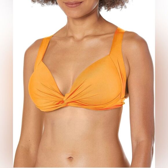 La Blanca Women's Island Goddess Twist Front Top Yellow (146) - Picture 1 of 5